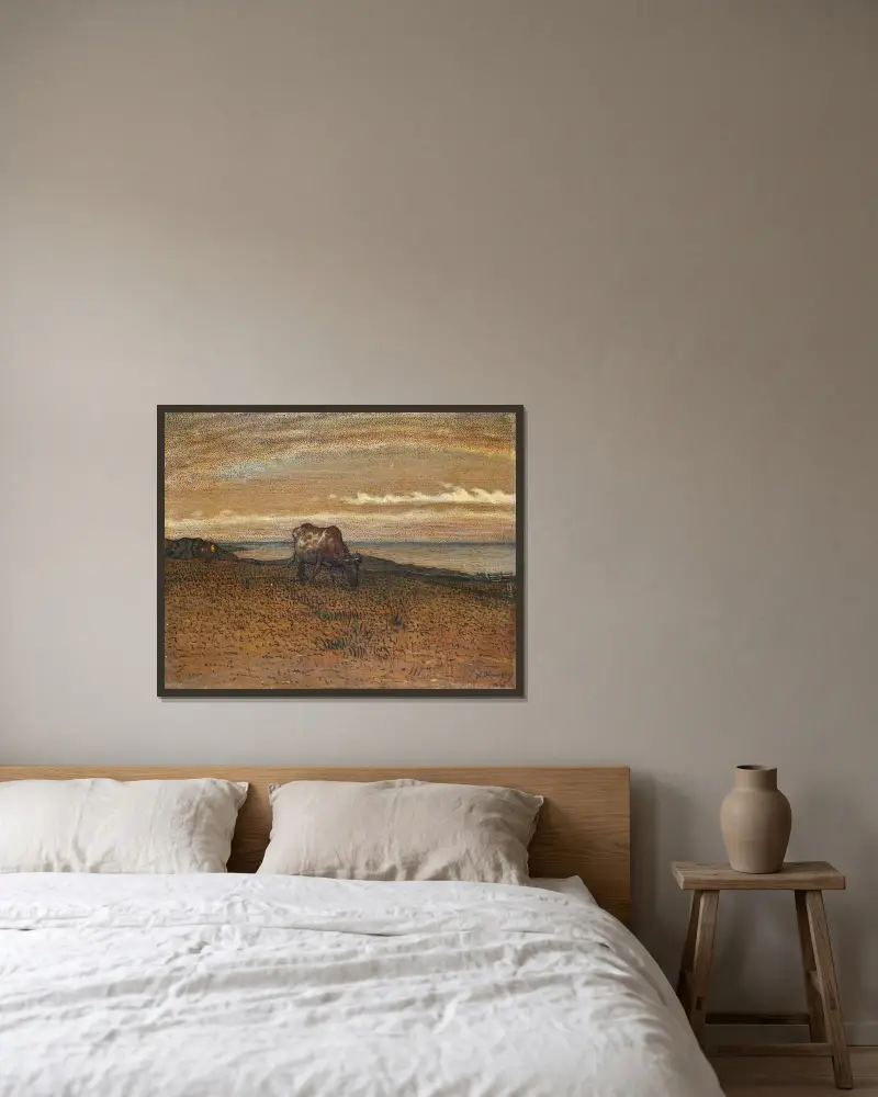 Weide am Meere von Nils Kreuger gerahmt an einer Wand