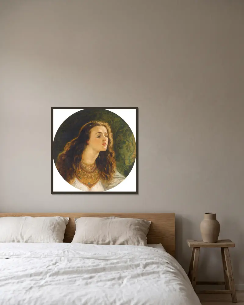 Die Dame von Shalott von Sir Joseph Noel Paton gerahmt an einer Wand