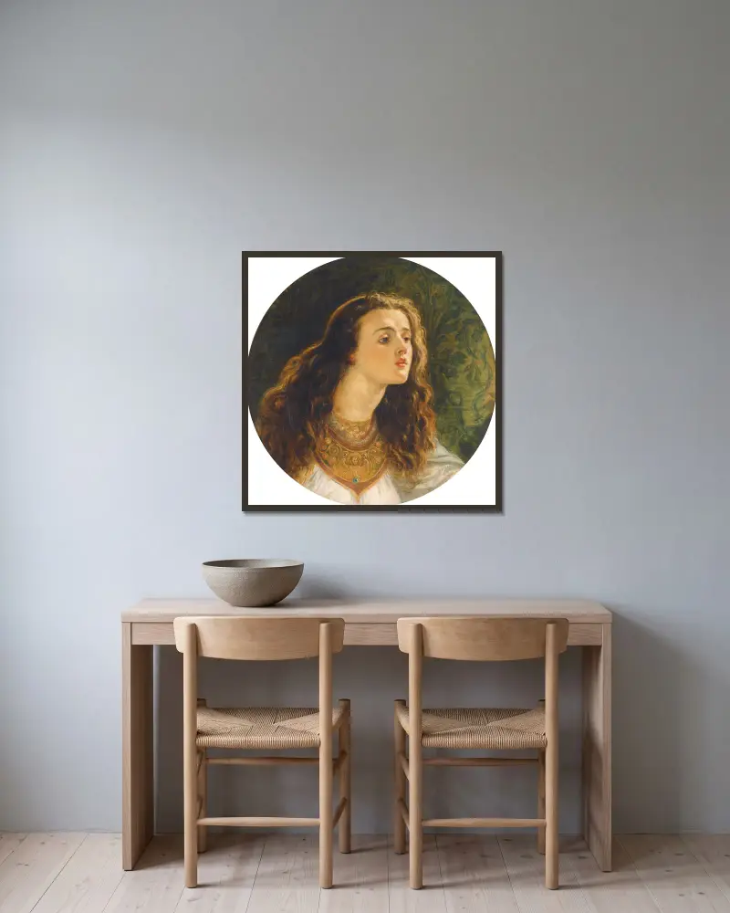 Die Dame von Shalott von Sir Joseph Noel Paton gerahmt an einer Wand