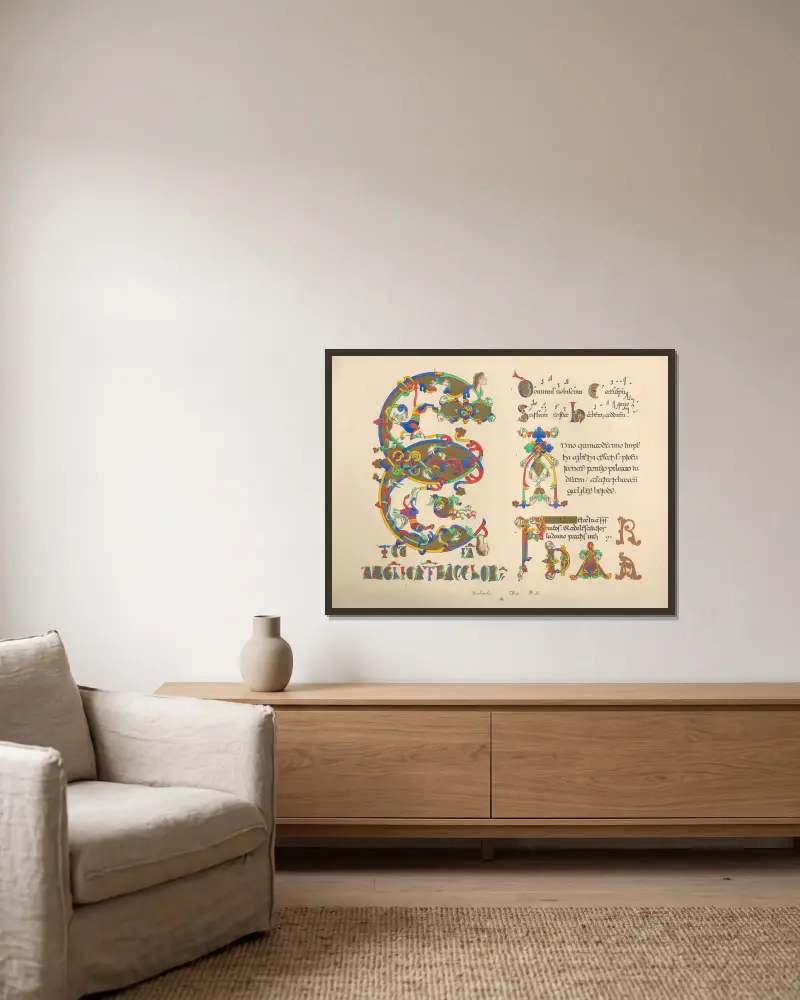 Lombardio MSS II von John Obadiah Westwood gerahmt an einer Wand