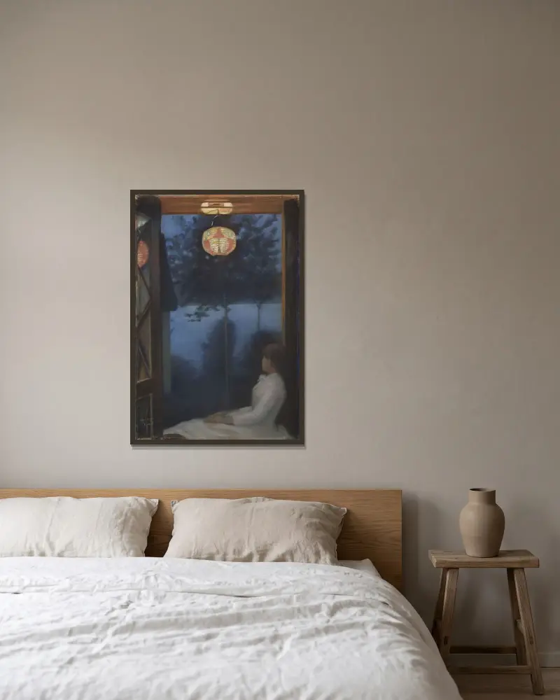 A Japanese Lantern av Oda Krohg inramad på en vägg