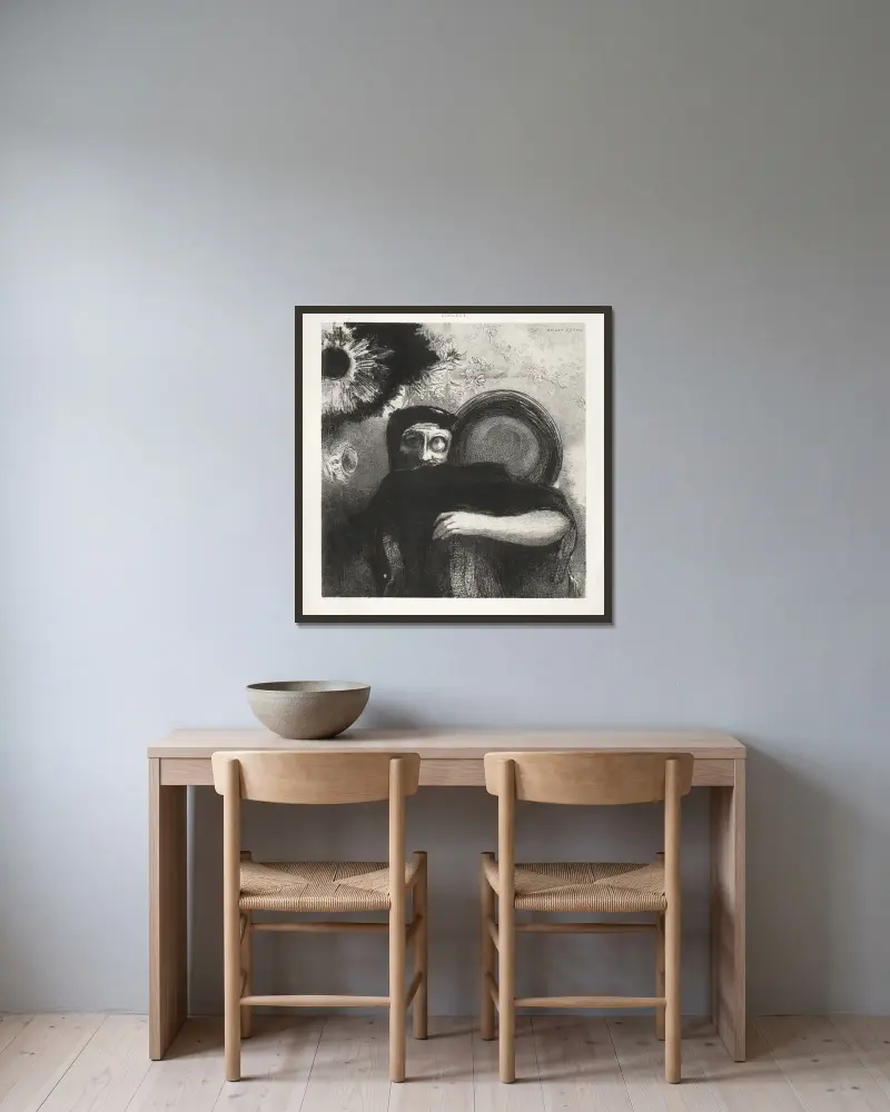 Podivný žonglér, Odilon Redon v rámu na stěně