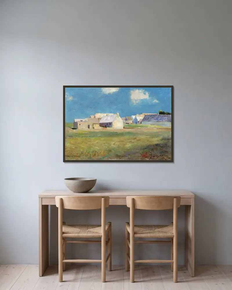 Bretaňská vesnice, Odilon Redon v rámu na stěně