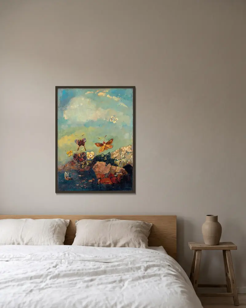 Motýli, Odilon Redon v rámu na stěně