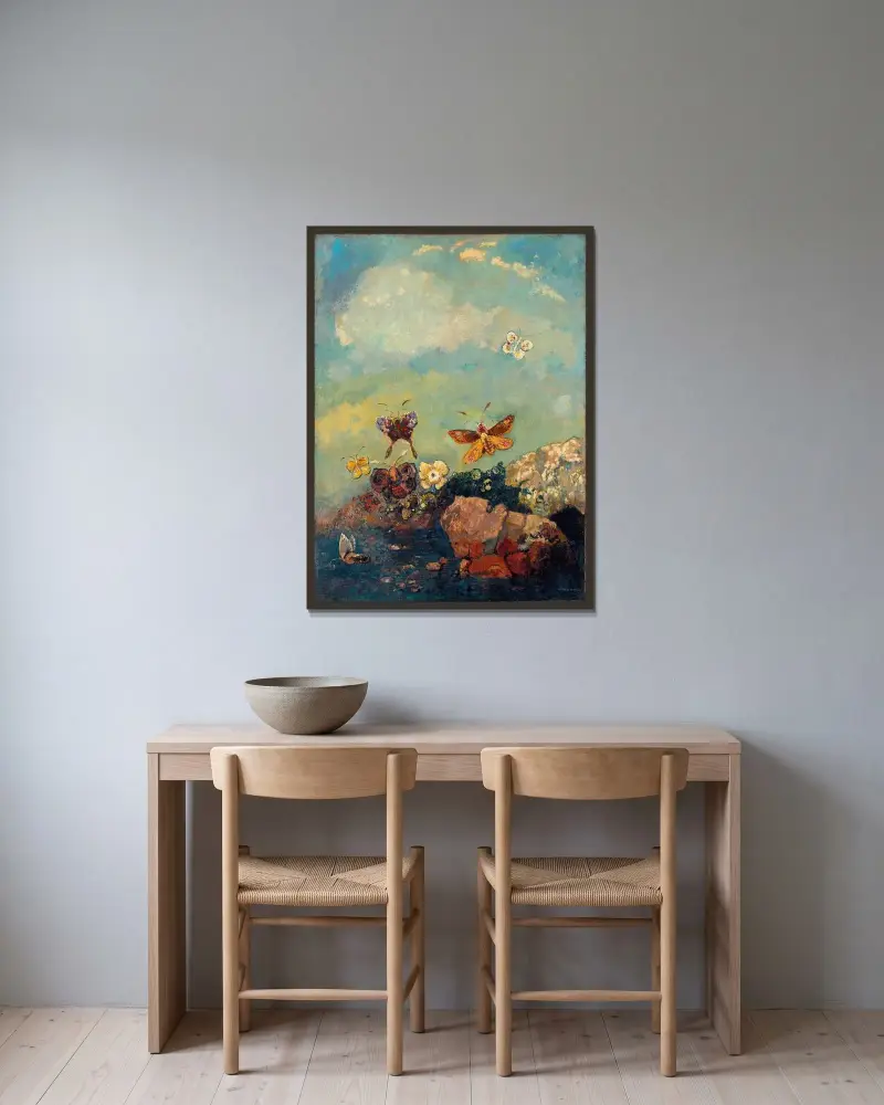 Motýli, Odilon Redon v rámu na stěně