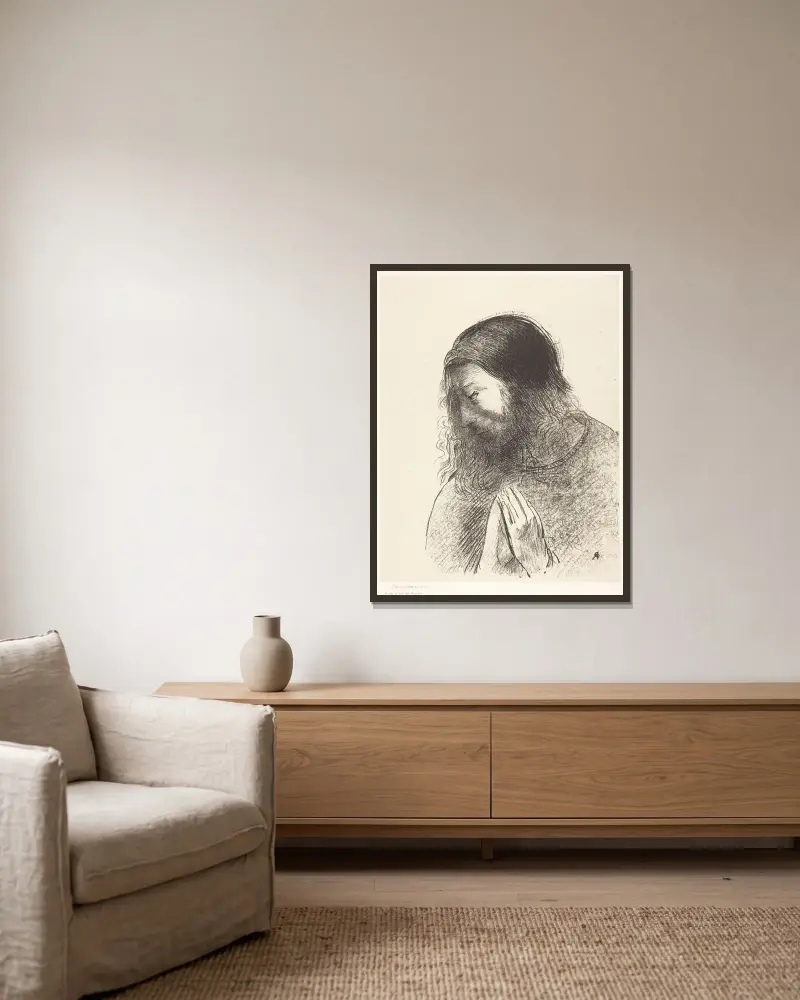 C’est moi, Jean, qui ai vu et qui ai oie ces choses av Odilon Redon inramad på en vägg