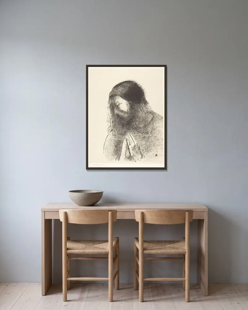 C’est moi, Jean, qui ai vu et qui ai oie ces choses av Odilon Redon inramad på en vägg