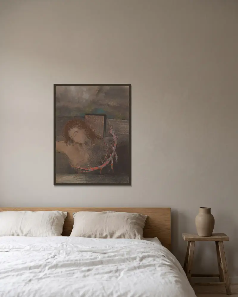 Kristus ukřižovaný, Odilon Redon v rámu na stěně