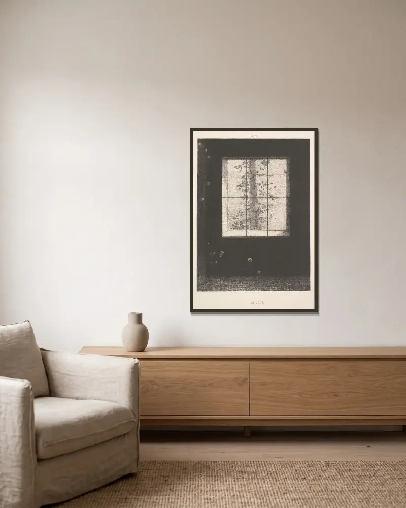 Day (Le Jour), from the series, Dreams (Songes), plate VI av Odilon Redon inramad på en vägg