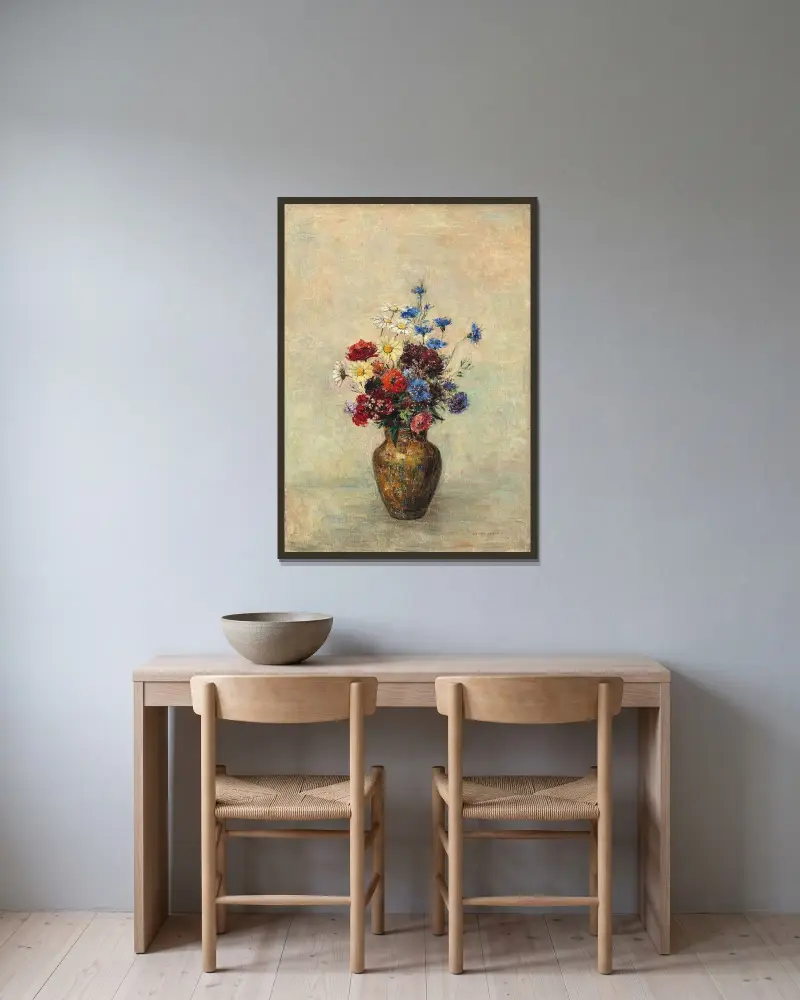 Květiny ve váze, Odilon Redon v rámu na stěně