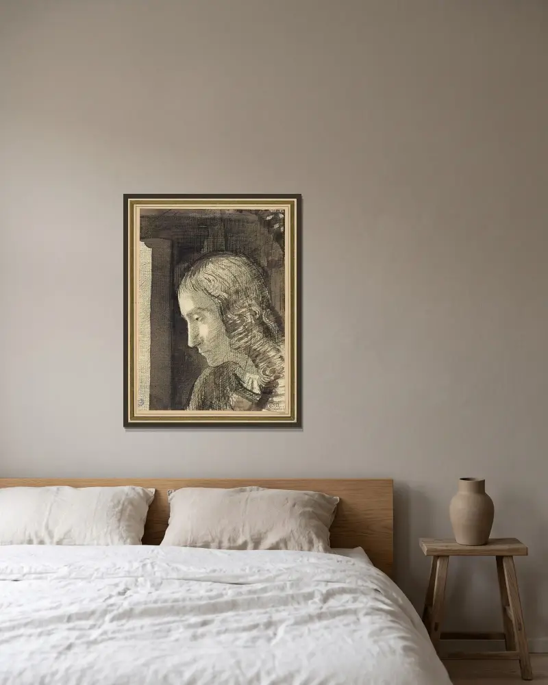 Hlava doleva, Odilon Redon v rámu na stěně