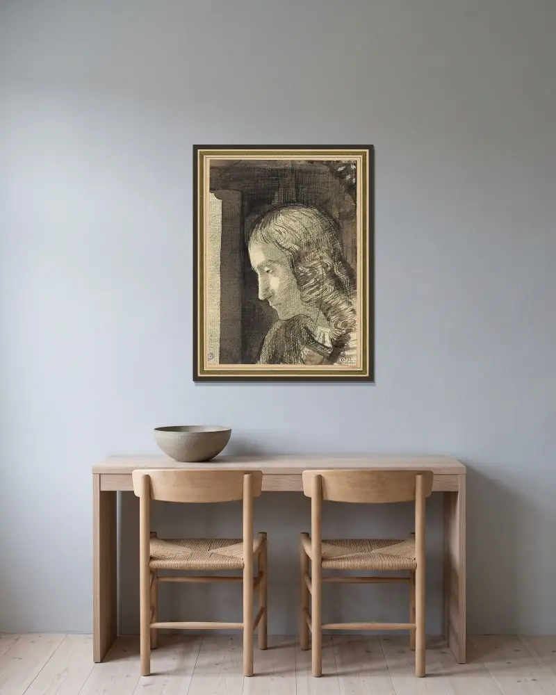 Hlava doleva, Odilon Redon v rámu na stěně