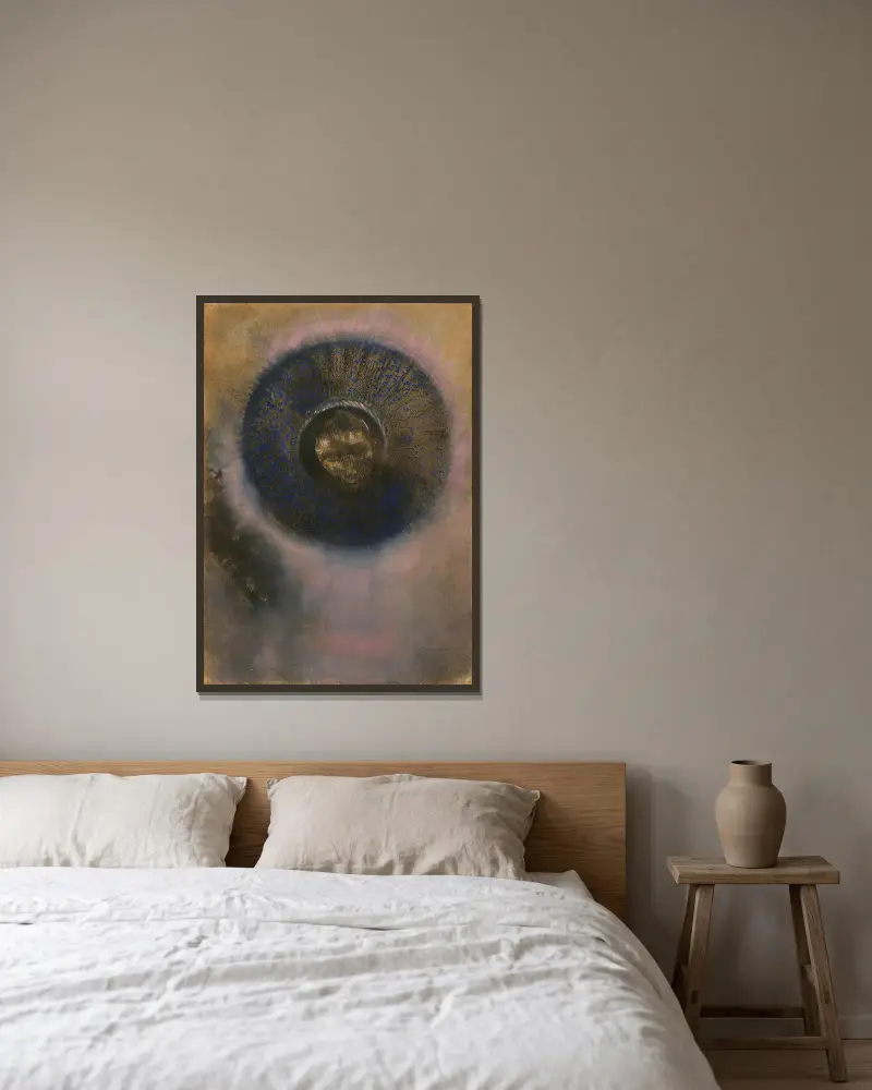 Hlava v aureole, Odilon Redon v rámu na stěně