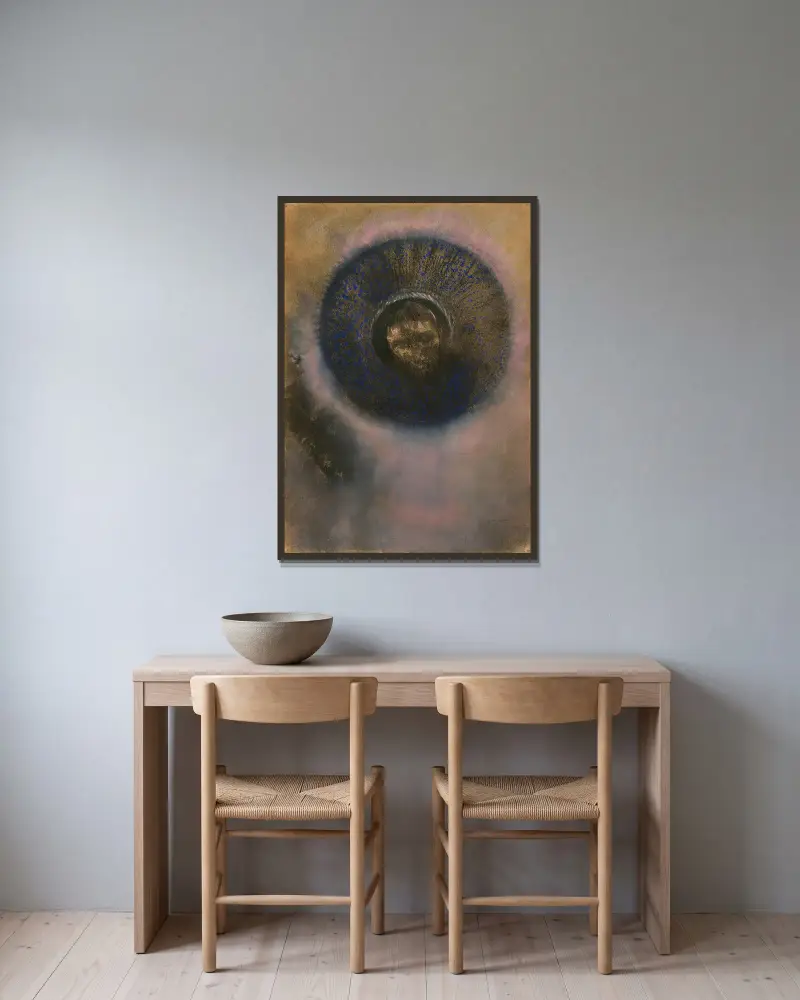 Hlava v aureole, Odilon Redon v rámu na stěně