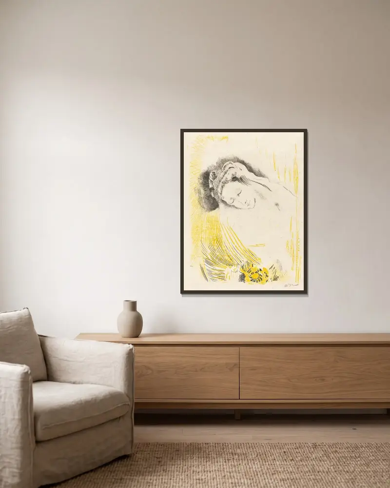 Die Sulamitin von Odilon Redon gerahmt an einer Wand