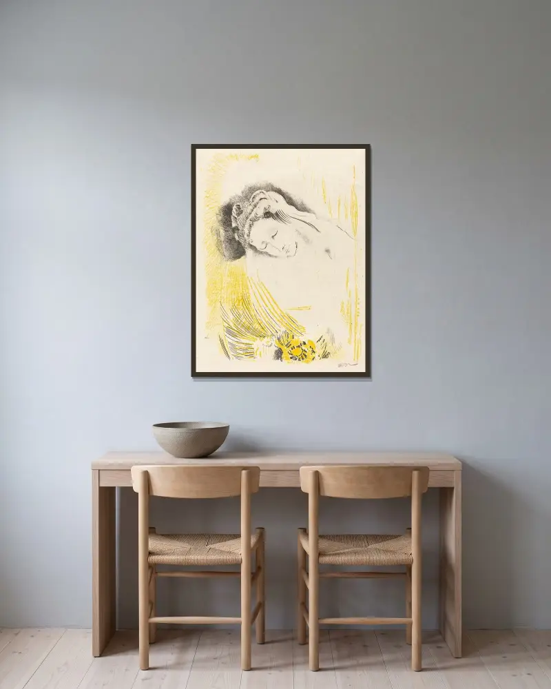 Die Sulamitin von Odilon Redon gerahmt an einer Wand