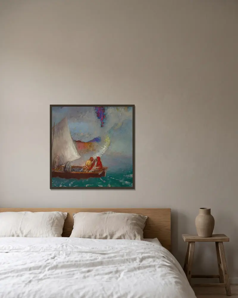 Šedá plachta, Odilon Redon v rámu na stěně