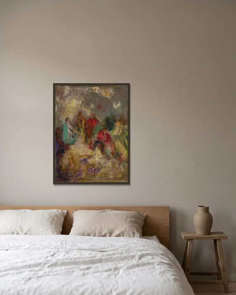 Christus und seine Jünger von Odilon Redon gerahmt an einer Wand