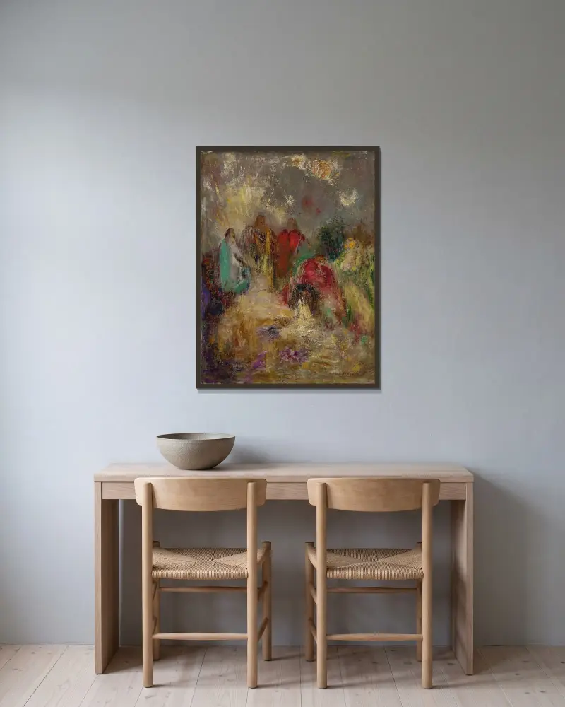 Christus und seine Jünger von Odilon Redon gerahmt an einer Wand