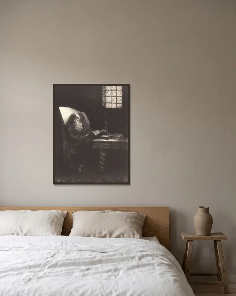 Čtenář, Odilon Redon v rámu na stěně