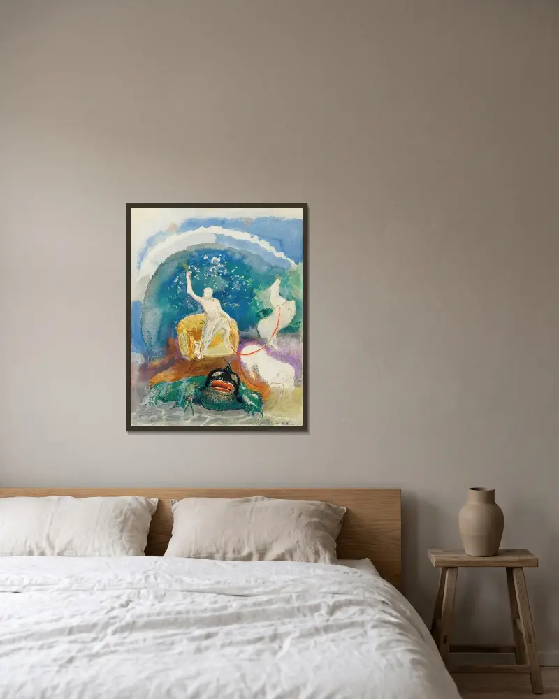 Zelená bestie (Apollón jedoucí na pythonském hadu), Odilon Redon v rámu na stěně