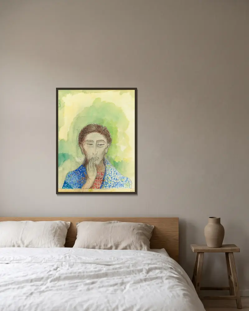 Das Schweigen von Odilon Redon gerahmt an einer Wand