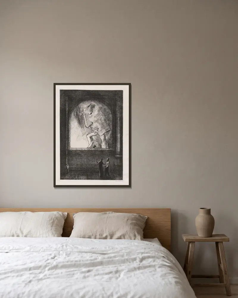 Light av Odilon Redon inramad på en vägg