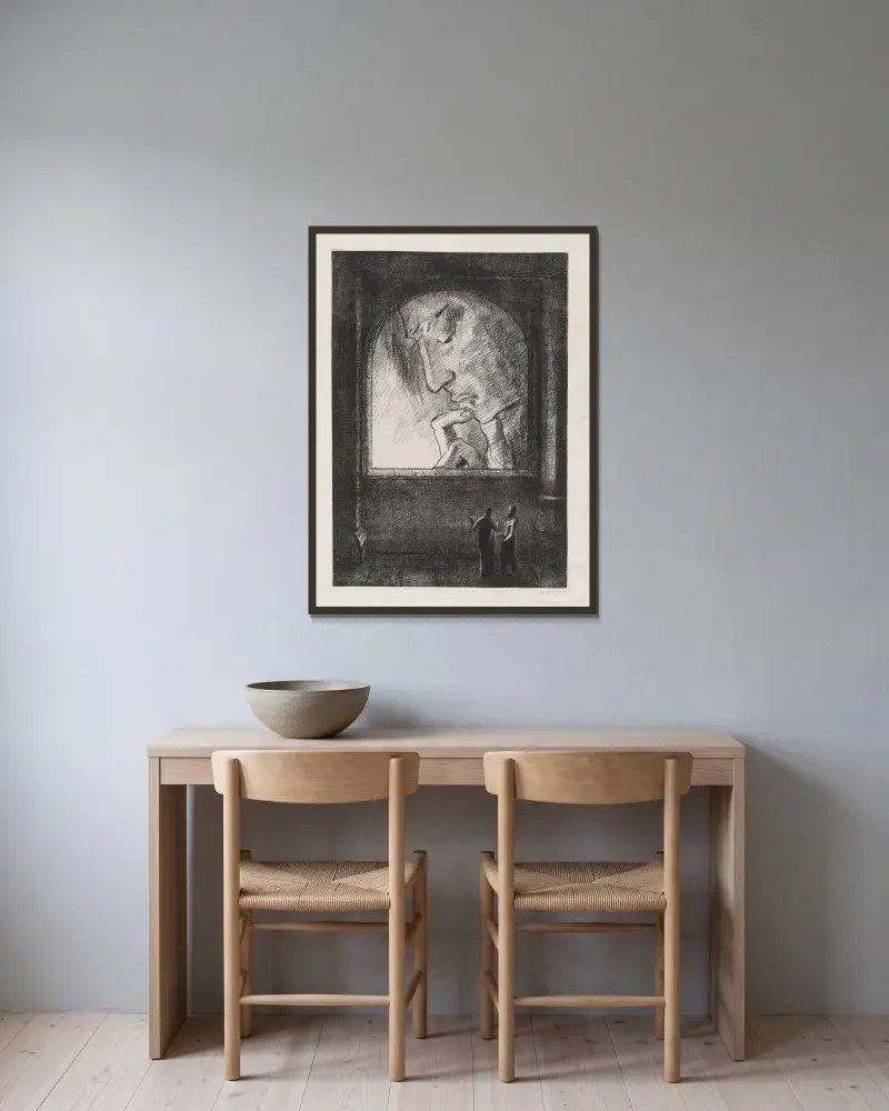 Light av Odilon Redon inramad på en vägg