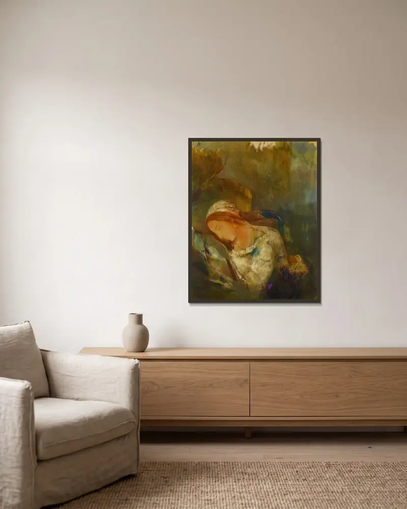 Ofélie, 1902, Odilon Redon v rámu na stěně