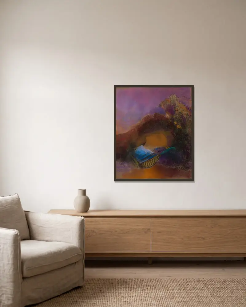 Orpheus von Odilon Redon gerahmt an einer Wand