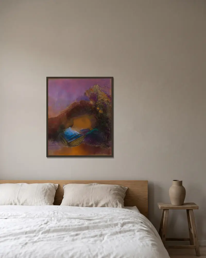 Orpheus von Odilon Redon gerahmt an einer Wand