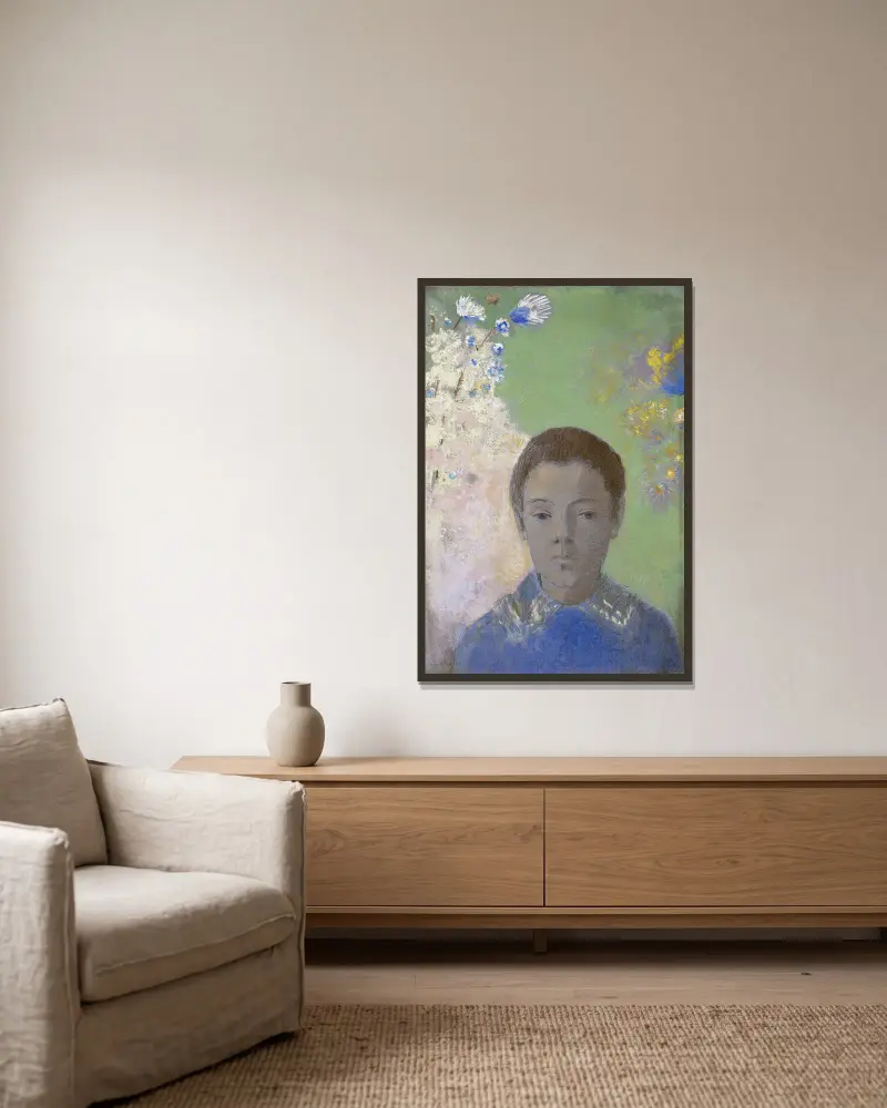 Portrait of Ari Redon av Odilon Redon inramad på en vägg