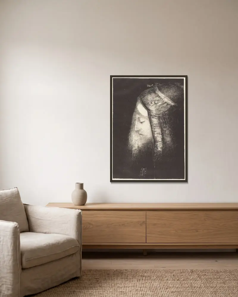 Profil de lumière, Odilon Redon v rámu na stěně