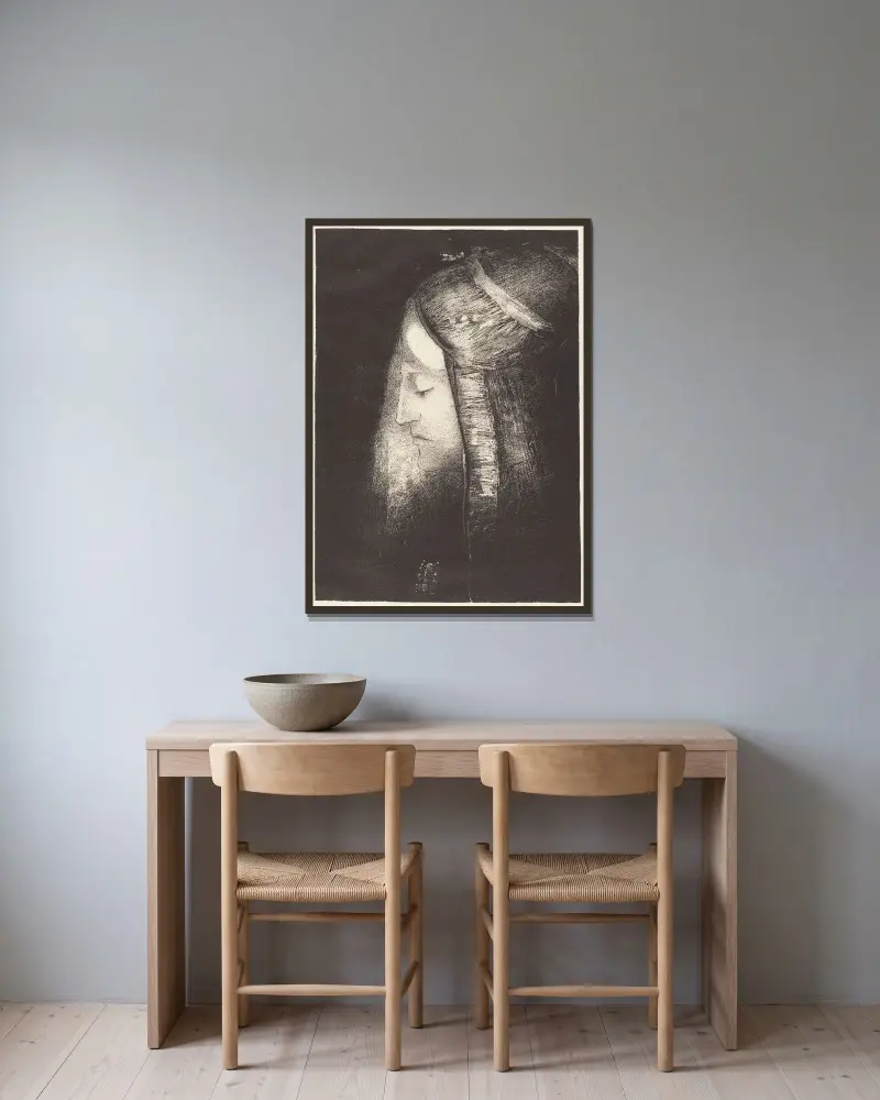 Profil de lumière, Odilon Redon v rámu na stěně