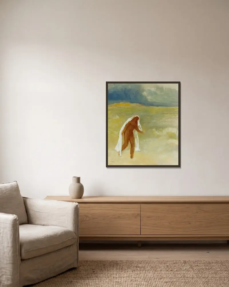 The Birth of Venus av Odilon Redon inramad på en vägg