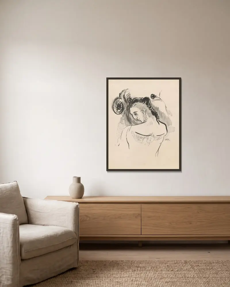 Junger Mann von Odilon Redon gerahmt an einer Wand