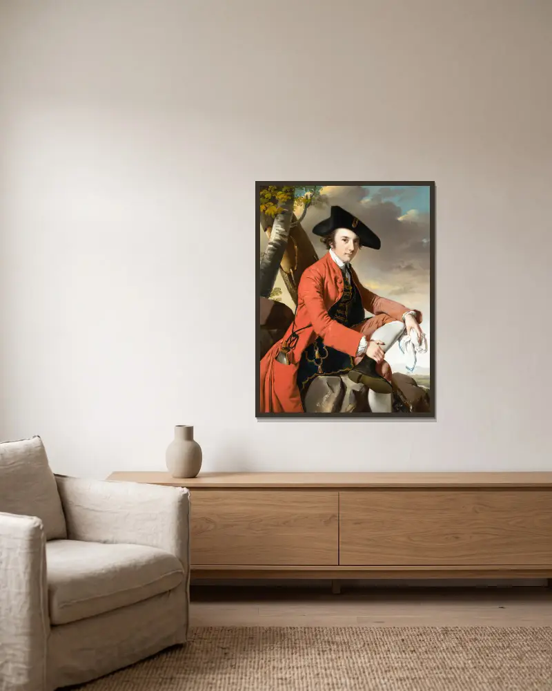 Fleetwood Hesketh von Joseph Wright of Derby gerahmt an einer Wand
