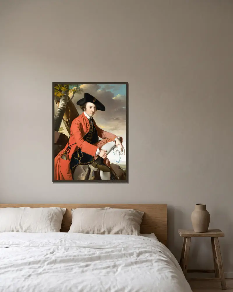 Fleetwood Hesketh von Joseph Wright of Derby gerahmt an einer Wand