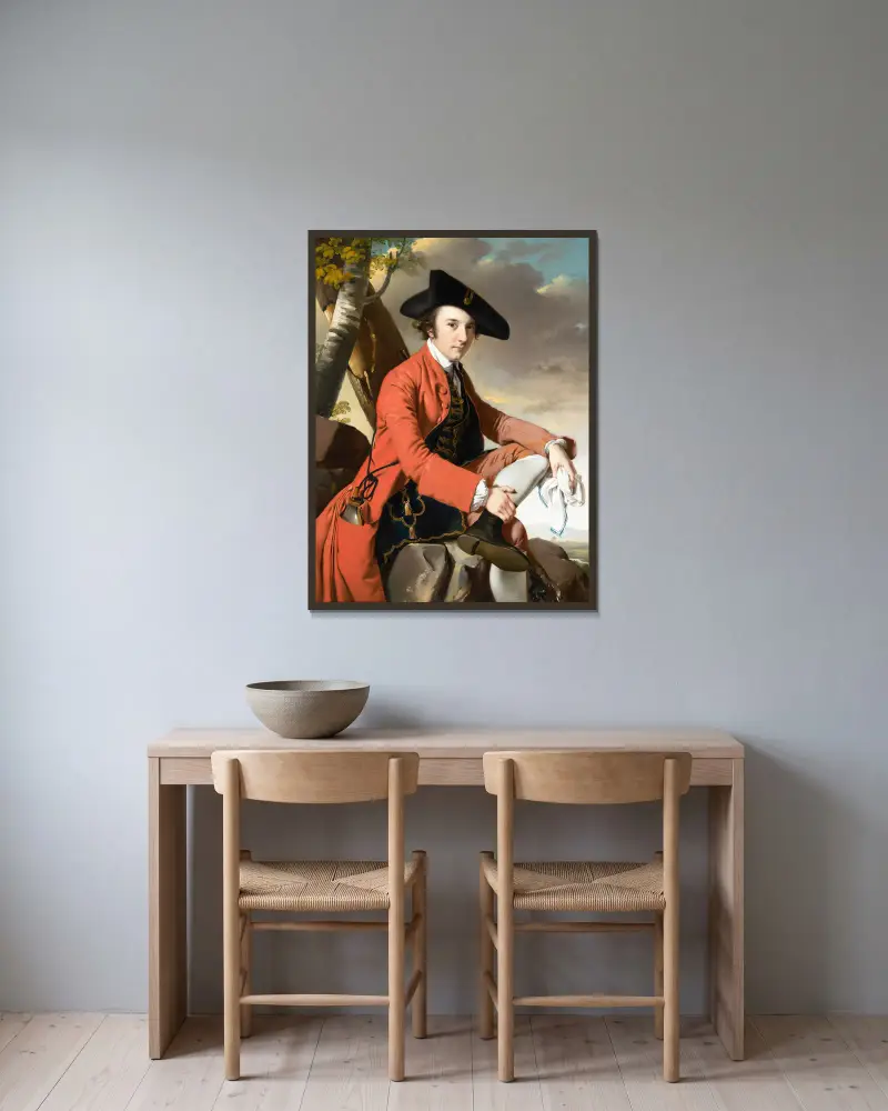 Fleetwood Hesketh von Joseph Wright of Derby gerahmt an einer Wand