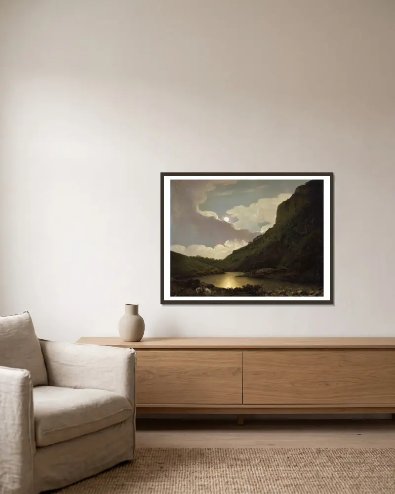 Matlock Tor w świetle księżyca, nr 1, Joseph Wright of Derby w ramie na ścianie