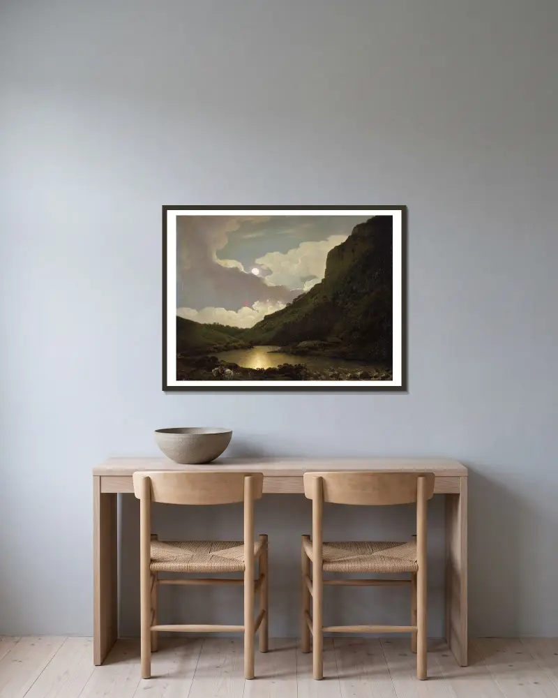 Matlock Tor w świetle księżyca, nr 1, Joseph Wright of Derby w ramie na ścianie
