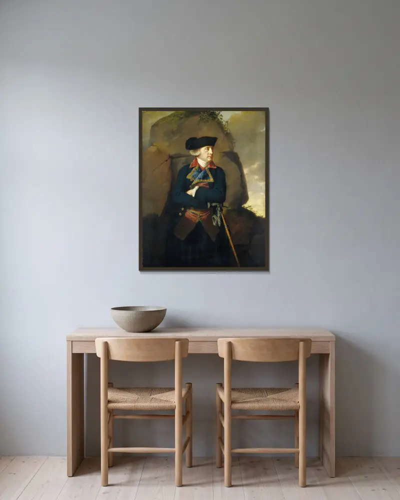 Porträtt av en herre av Joseph Wright of Derby inramad på en vägg