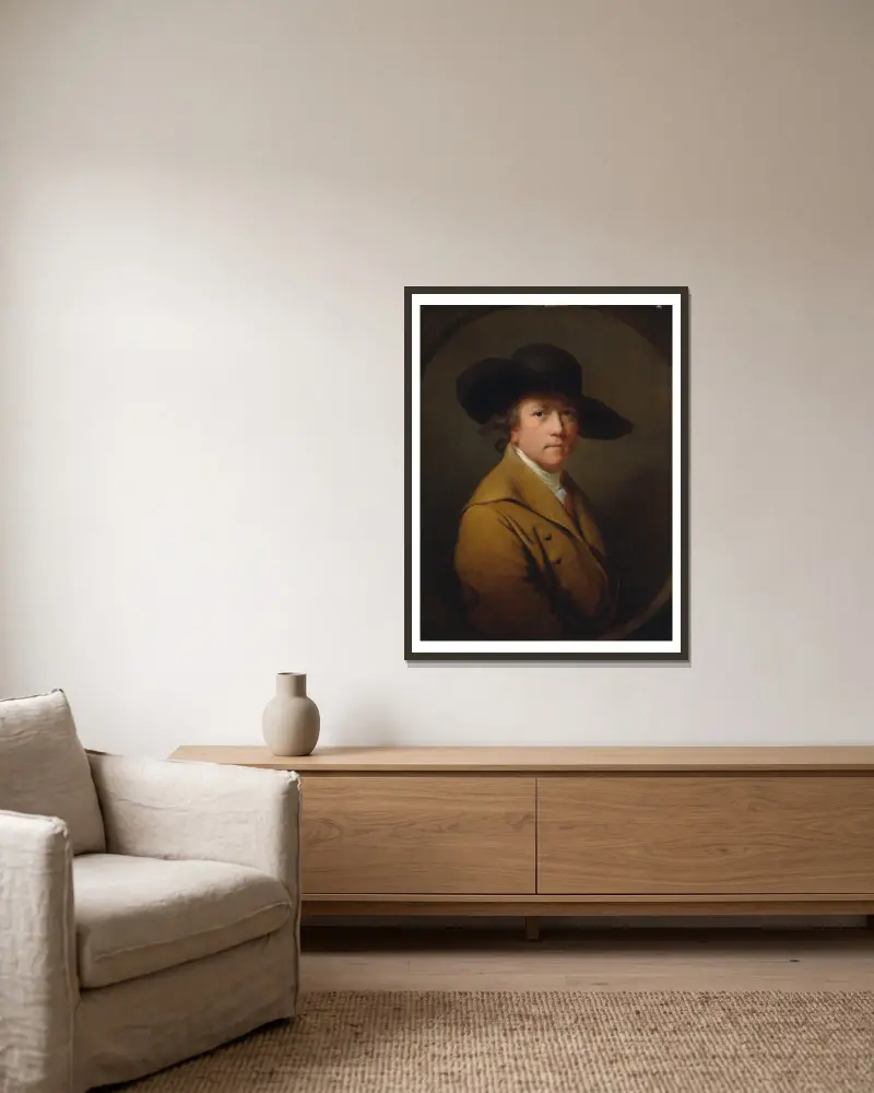 Autoportret, Joseph Wright of Derby w ramie na ścianie