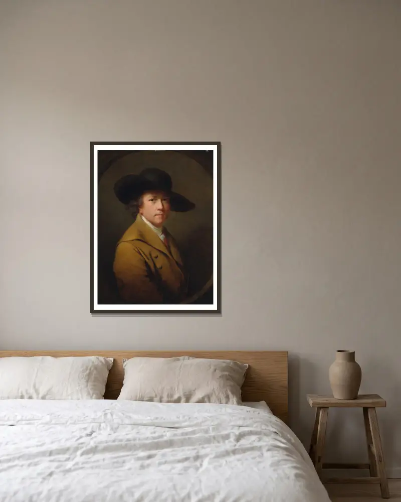 Autoportret, Joseph Wright of Derby w ramie na ścianie