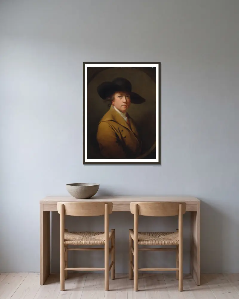 Autoportret, Joseph Wright of Derby w ramie na ścianie