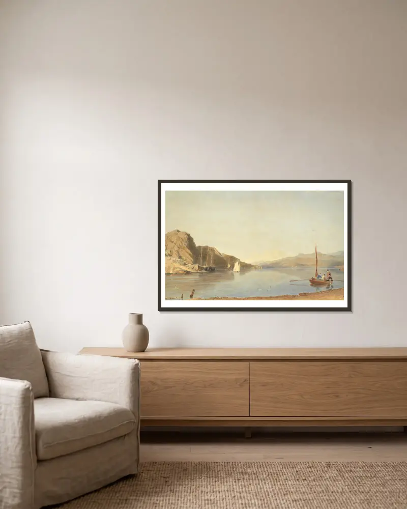 Barmouth estuary av William Turner of Oxford inramad på en vägg