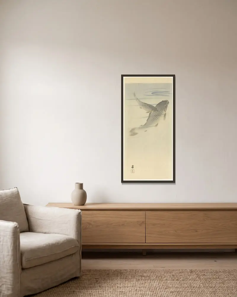 Kapři, Ohara Koson v rámu na stěně