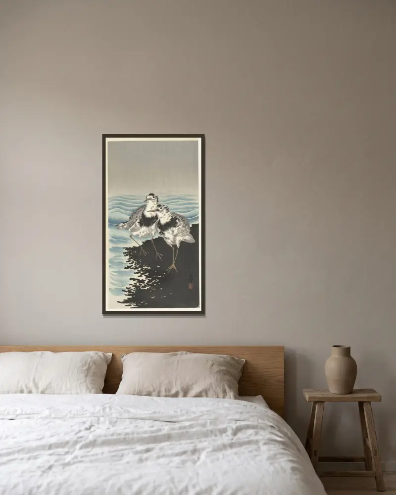 Velcí jespáci, Ohara Koson v rámu na stěně