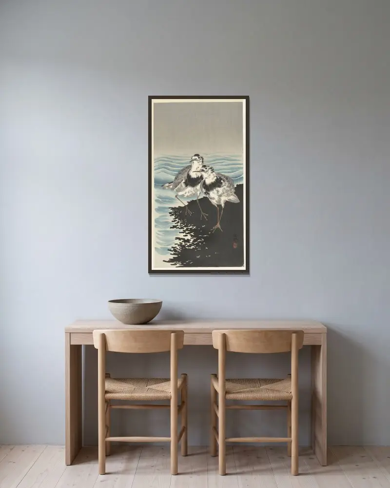 Velcí jespáci, Ohara Koson v rámu na stěně