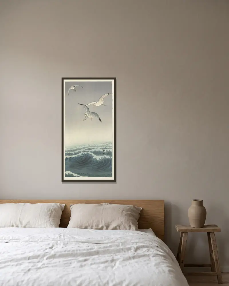 Tři racci, Ohara Koson v rámu na stěně